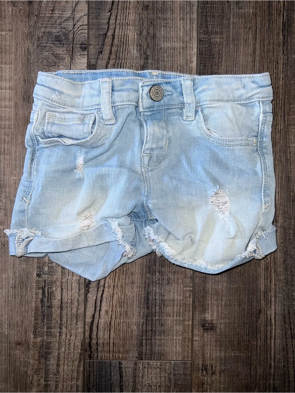 Gap Light Wash Distressed Denim Regular Midi Shorts